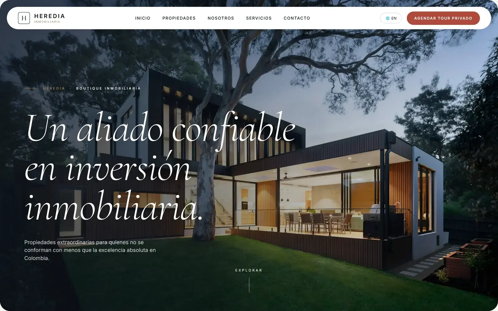 Vista de interfaz web del proyecto