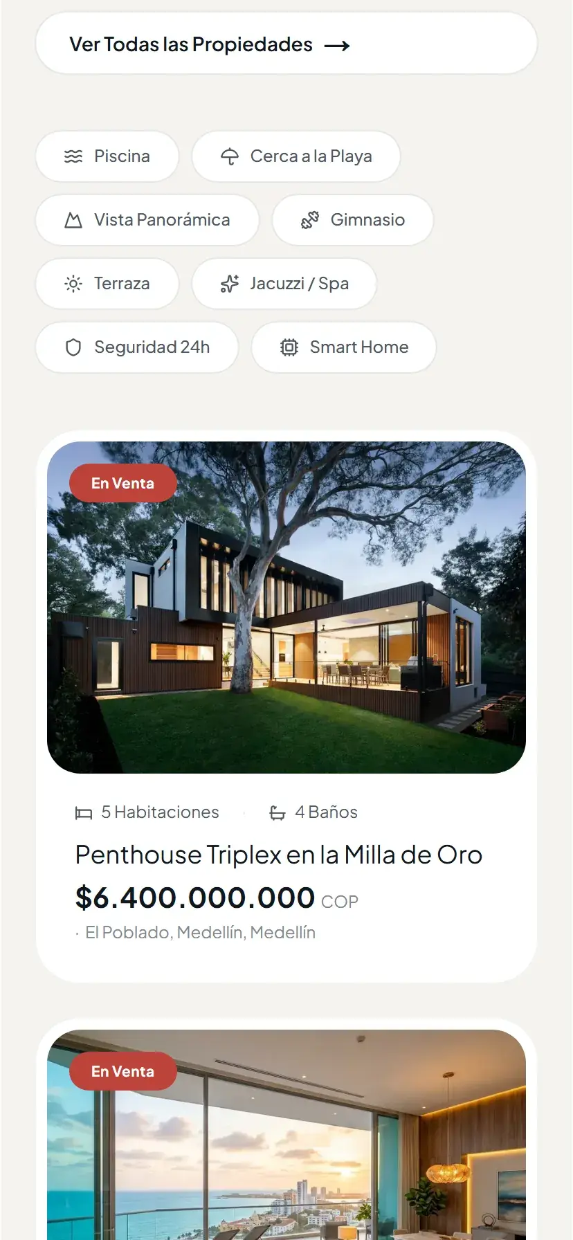 Vista de interfaz móvil del proyecto